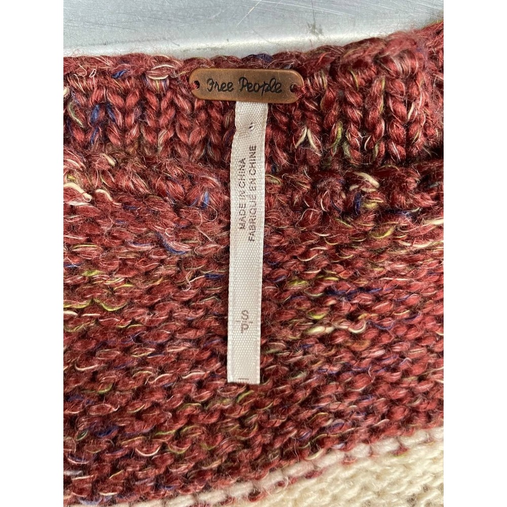 Free People Northern Lights‎ Sweater Dress Womens Small Red Cozy Western Boho - Picture 6 of 9
